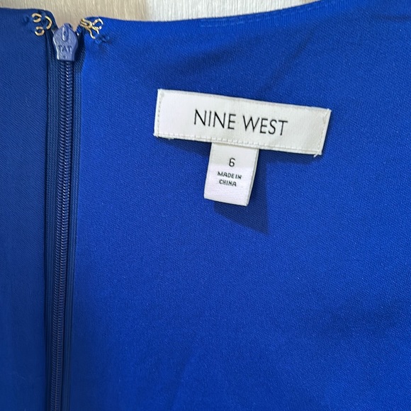 NINE WEST WOMENS MIDI DRESS SIZE 6 BLUE SLEEVELESS NEW - Picture 7 of 11